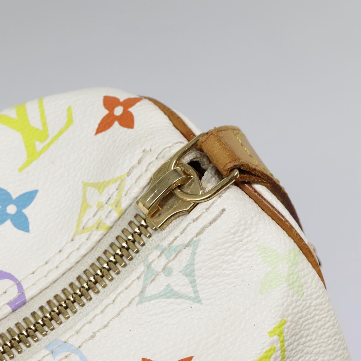 LOUIS VUITTON Monogram Multicolor Keepall 45 Boston Bag White M92641 Auth 89901AM