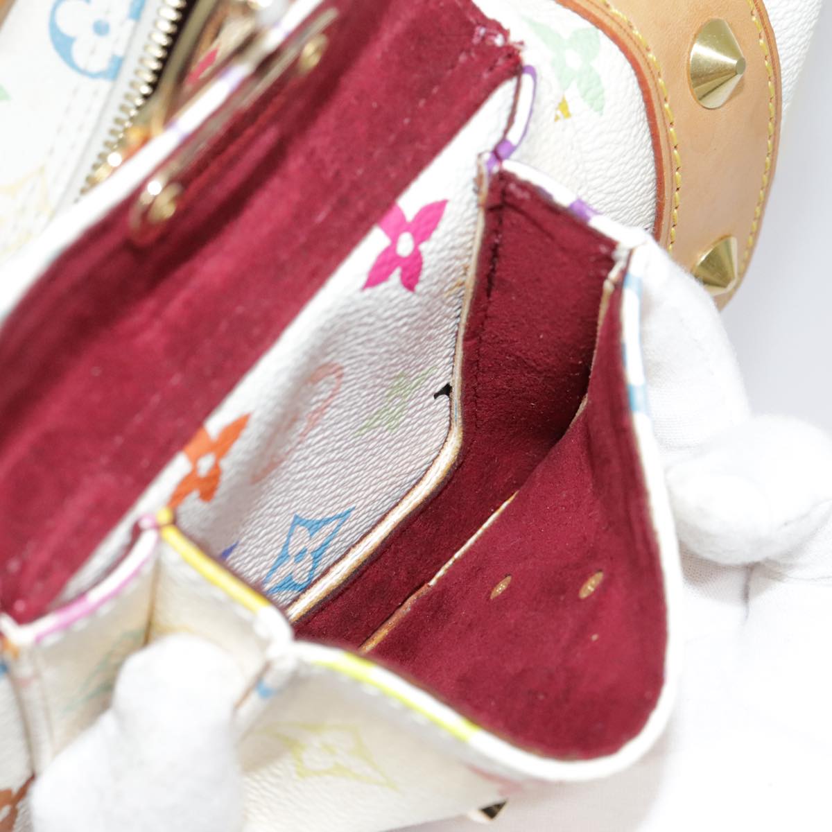 LOUIS VUITTON Monogram Multicolor Keepall 45 Boston Bag White M92641 Auth 89901AM