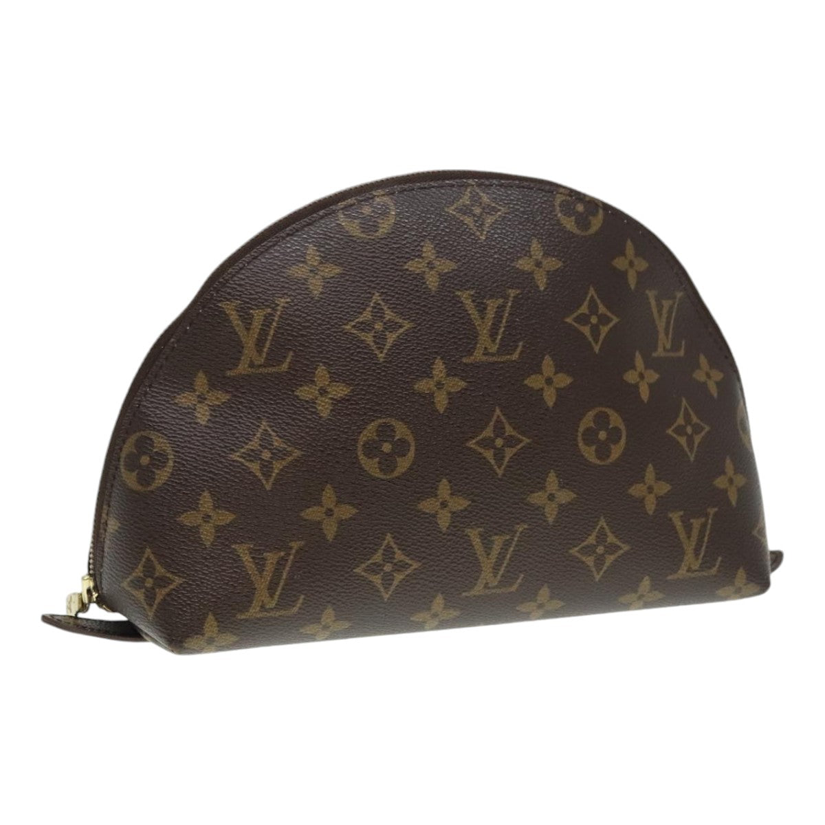 LOUIS VUITTON Monogram Trousse Demi Ronde Cosmetic Pouch M47520 LV Auth 89921