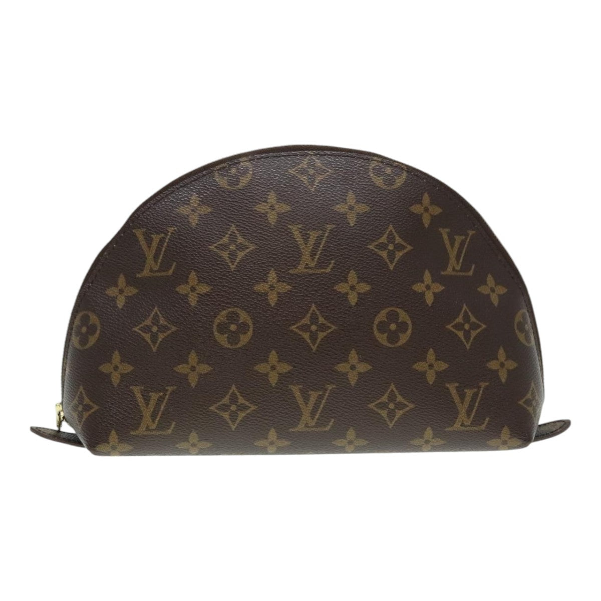 LOUIS VUITTON Monogram Trousse Demi Ronde Cosmetic Pouch M47520 LV Auth 89921