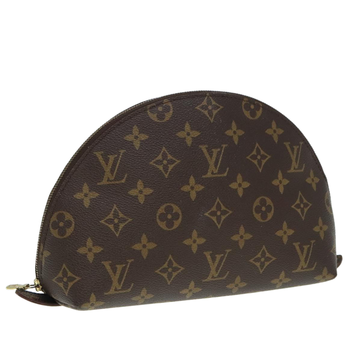 LOUIS VUITTON Monogram Trousse Demi Ronde Cosmetic Pouch M47520 LV Auth 89922