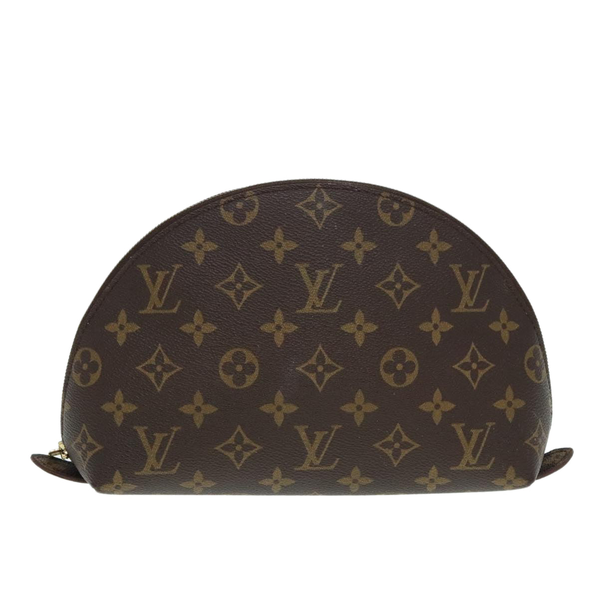 LOUIS VUITTON Monogram Trousse Demi Ronde Cosmetic Pouch M47520 LV Auth 89922