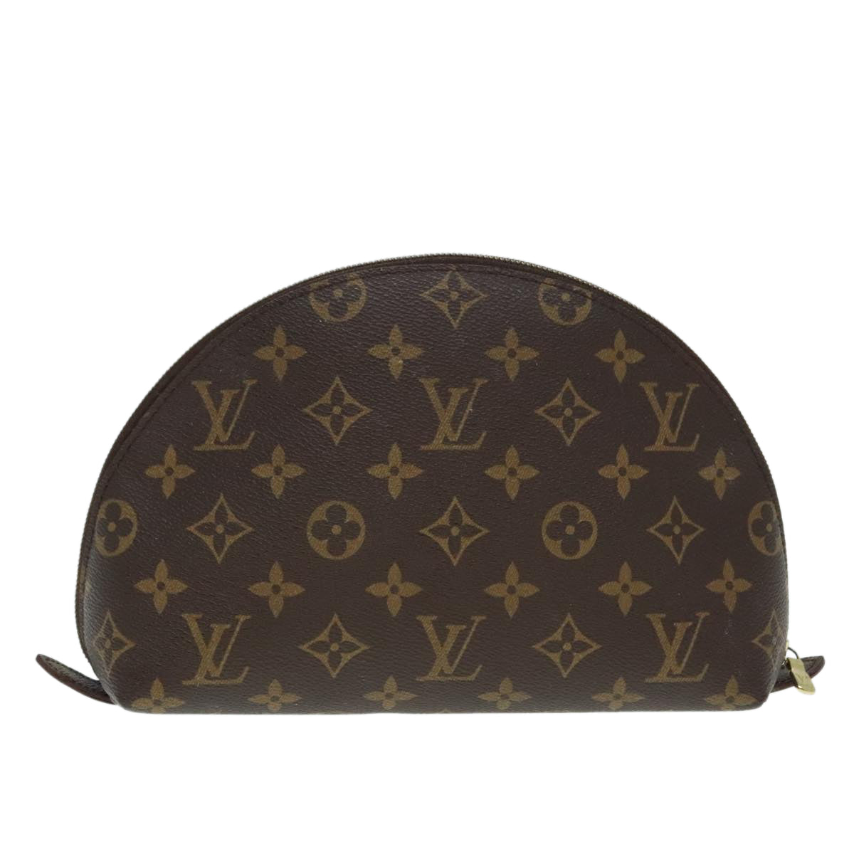 LOUIS VUITTON Monogram Trousse Demi Ronde Cosmetic Pouch M47520 LV Auth 89922