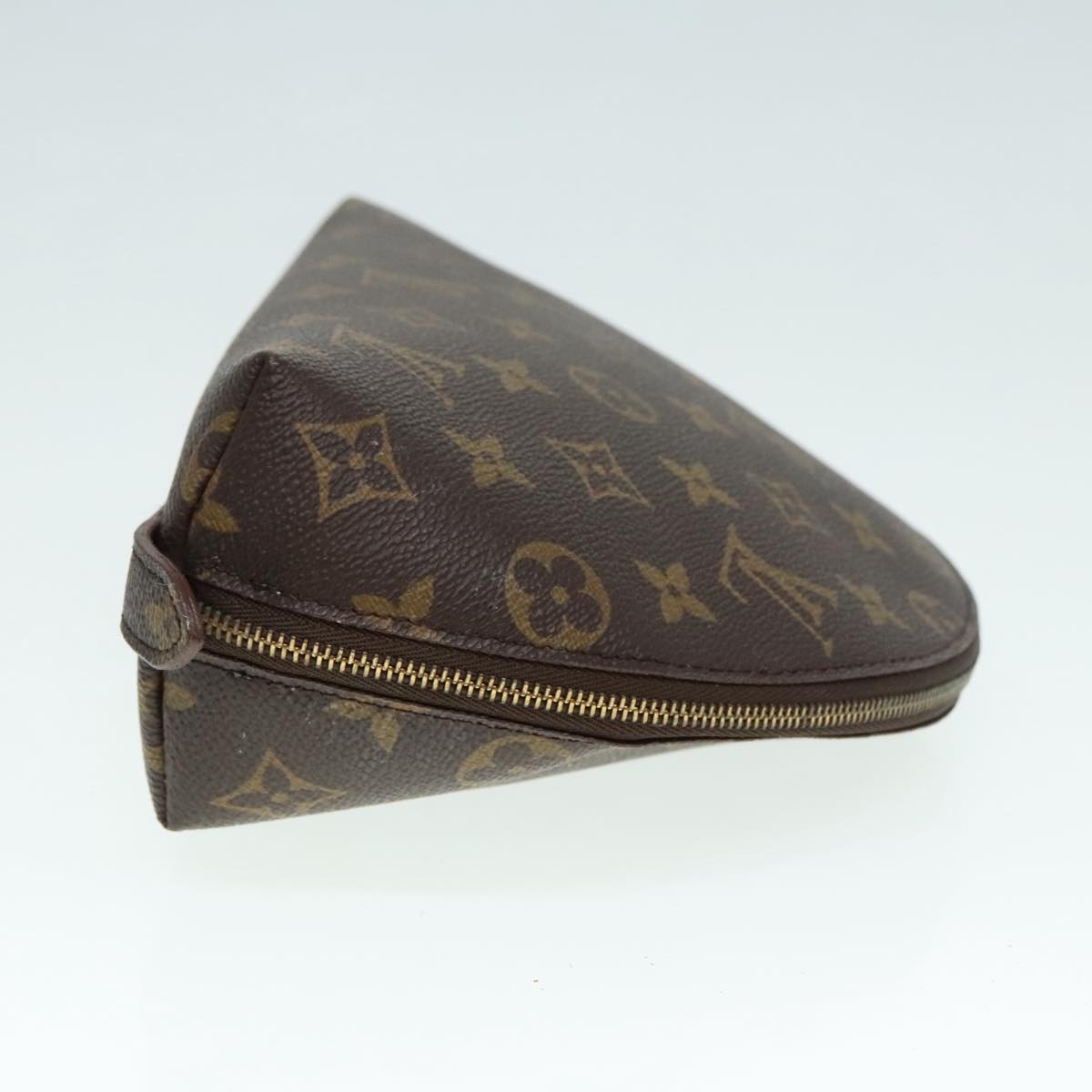 LOUIS VUITTON Monogram Trousse Demi Ronde Cosmetic Pouch M47520 LV Auth 89922