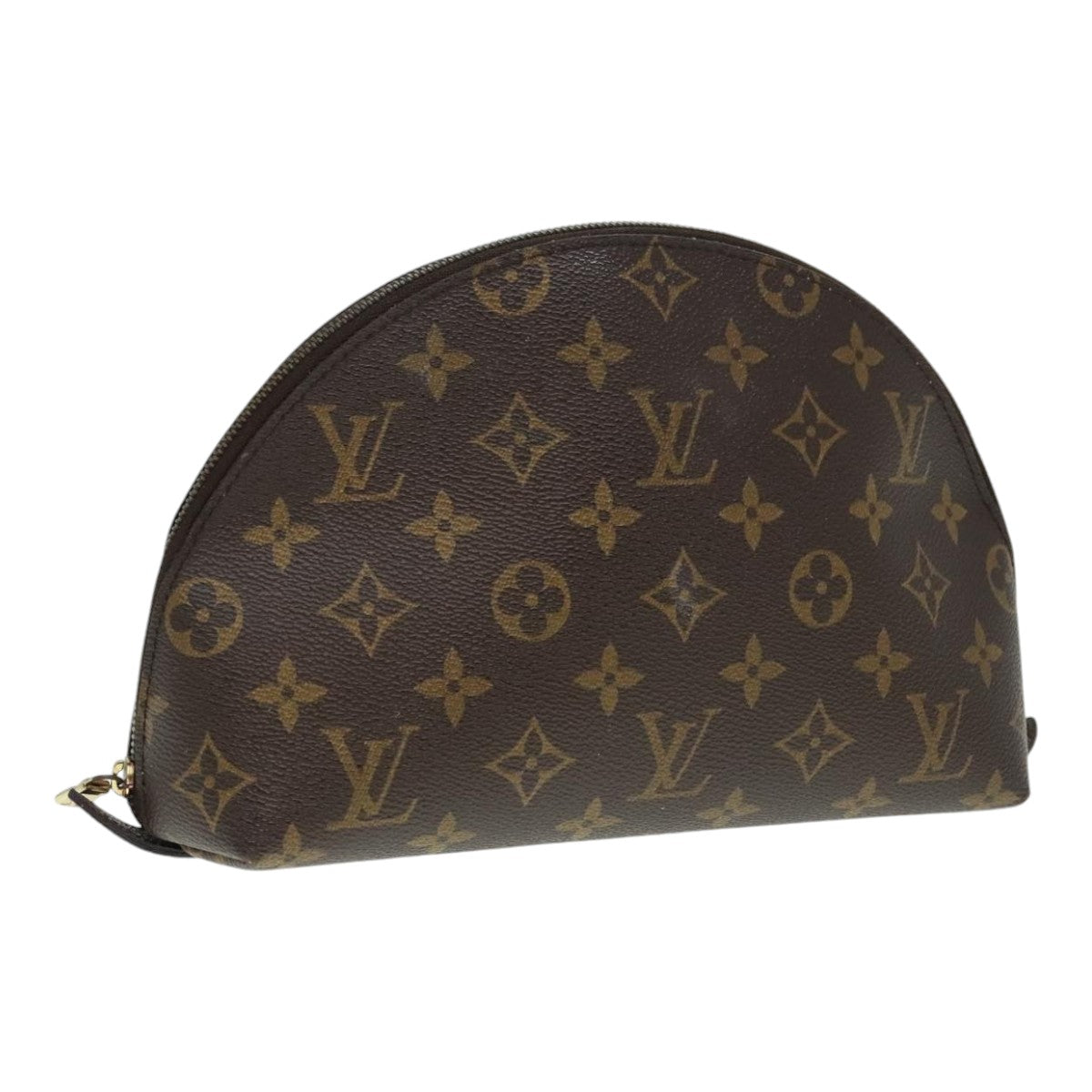 LOUIS VUITTON Monogram Trousse Demi Ronde Cosmetic Pouch M47520 LV Auth 89924