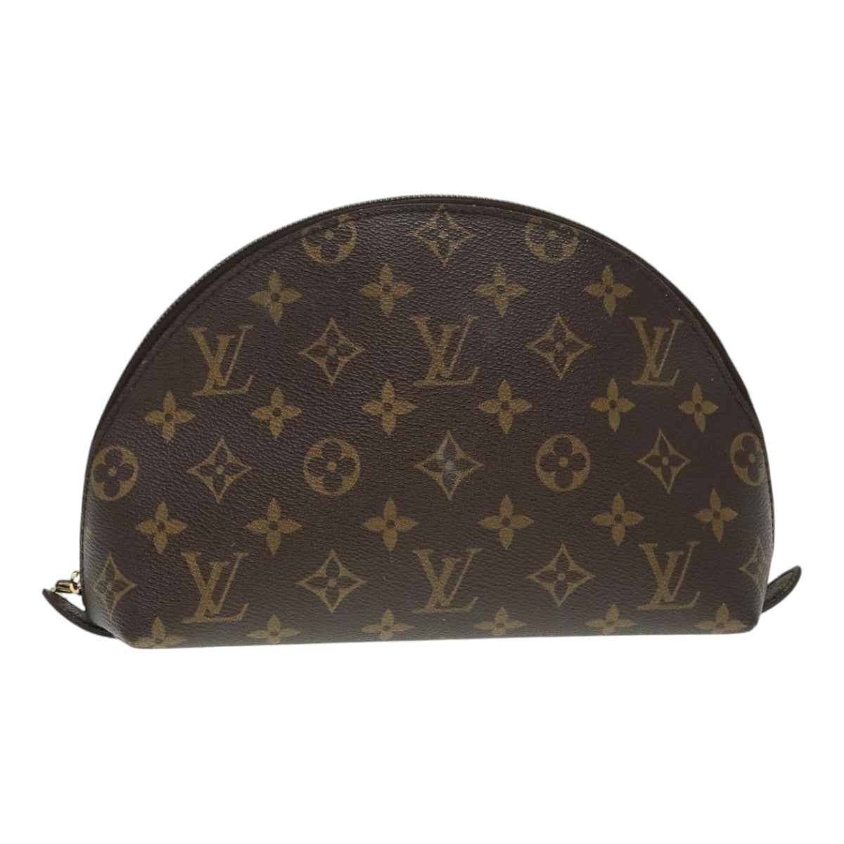 LOUIS VUITTON Monogram Trousse Demi Ronde Cosmetic Pouch M47520 LV Auth 89924