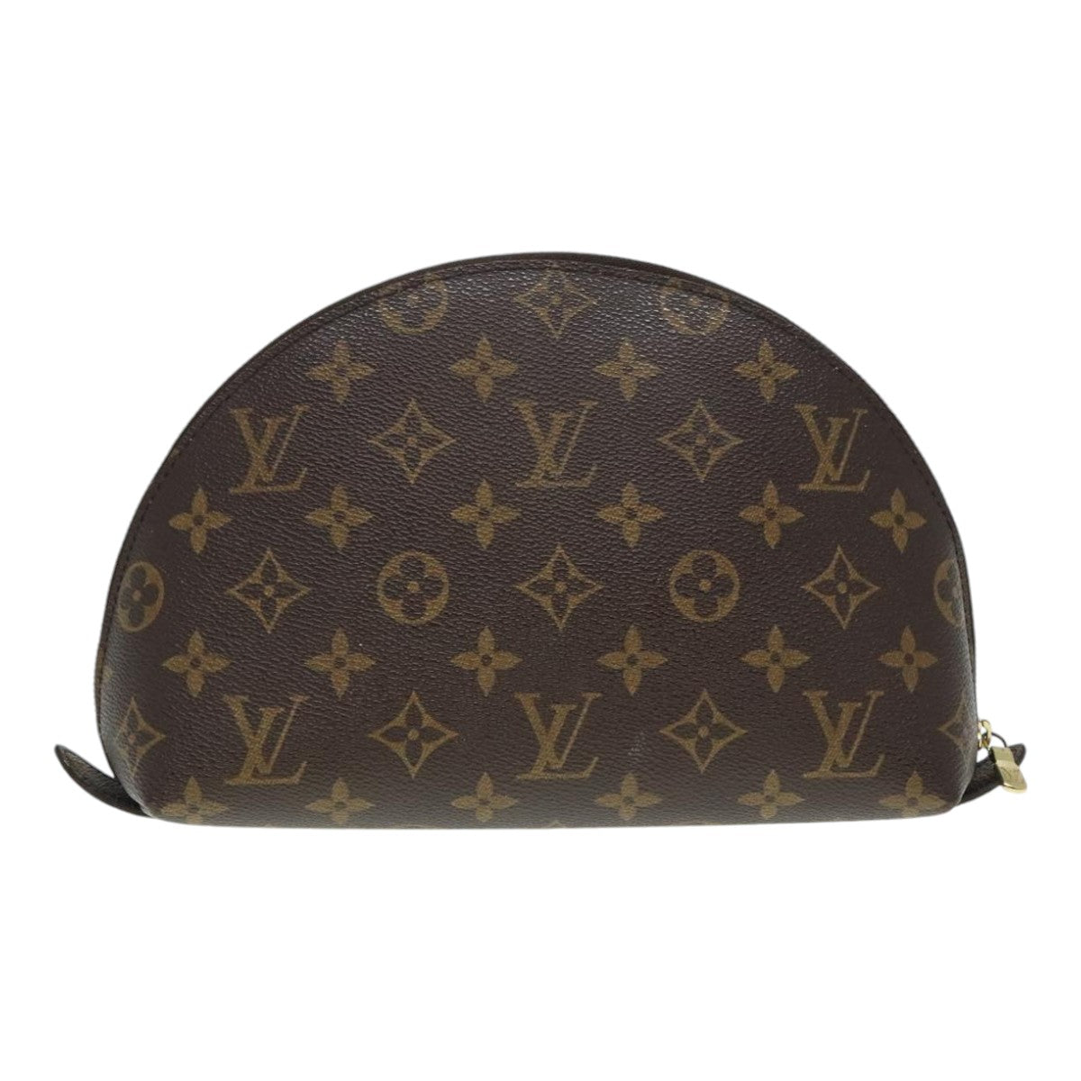 LOUIS VUITTON Monogram Trousse Demi Ronde Cosmetic Pouch M47520 LV Auth 89924