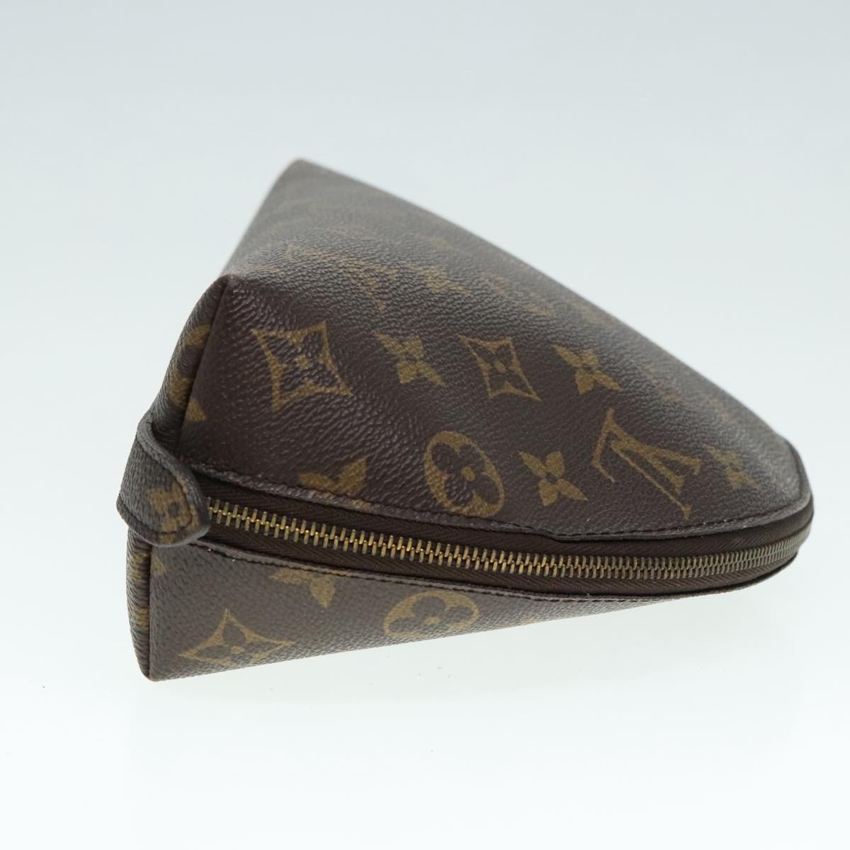 LOUIS VUITTON Monogram Trousse Demi Ronde Cosmetic Pouch M47520 LV Auth 89924