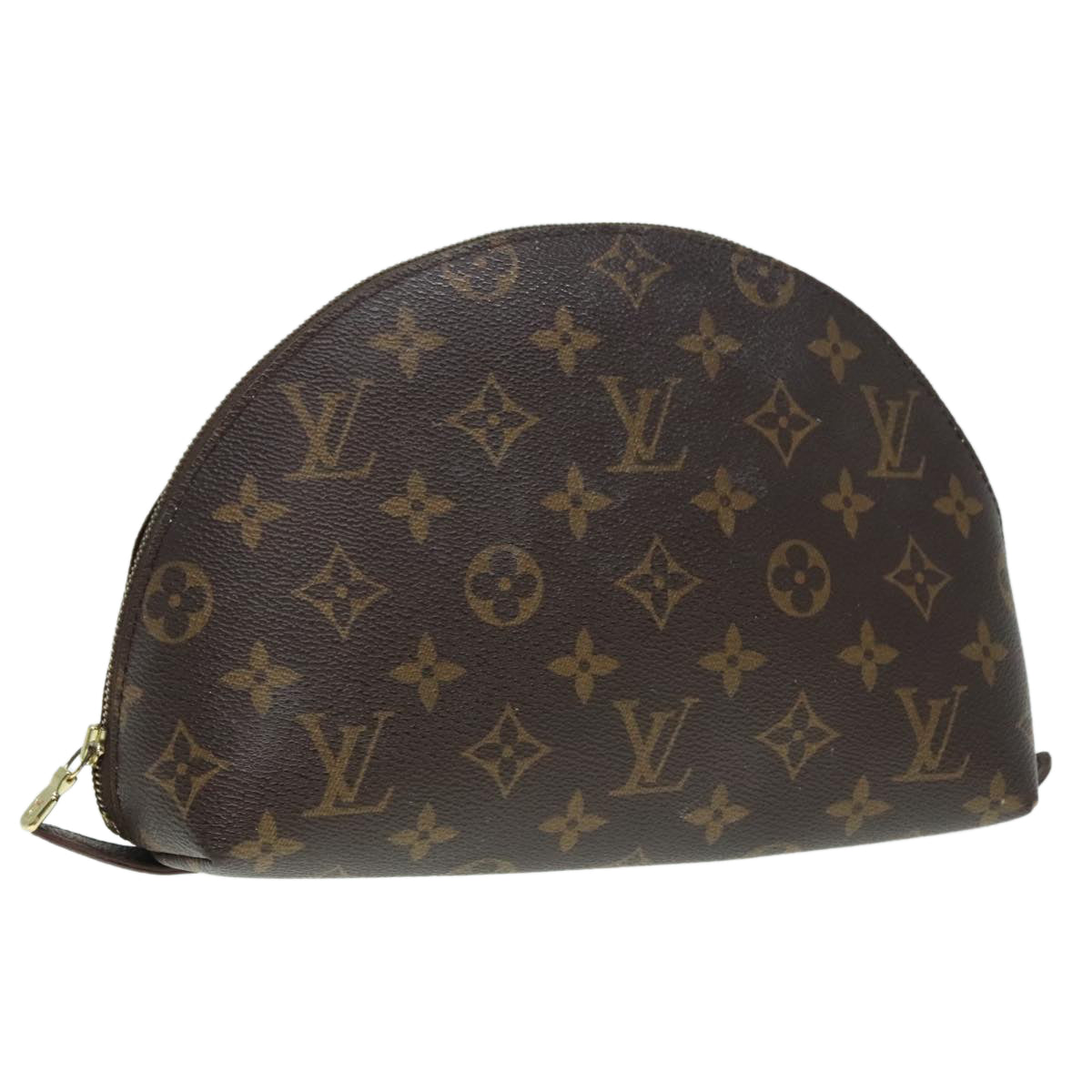 LOUIS VUITTON Monogram Trousse Demi Ronde Cosmetic Pouch M47520 LV Auth 89925