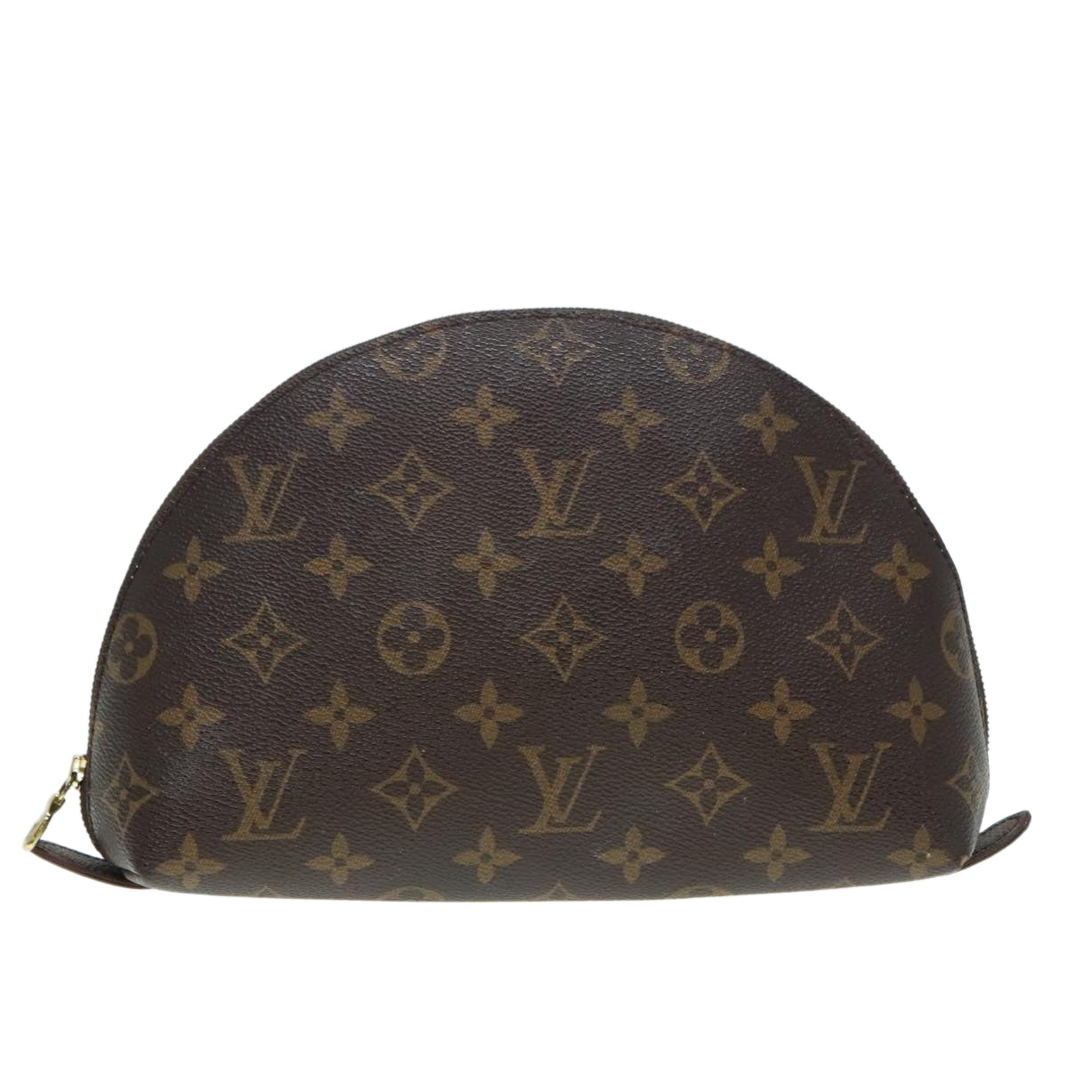 LOUIS VUITTON Monogram Trousse Demi Ronde Cosmetic Pouch M47520 LV Auth 89925