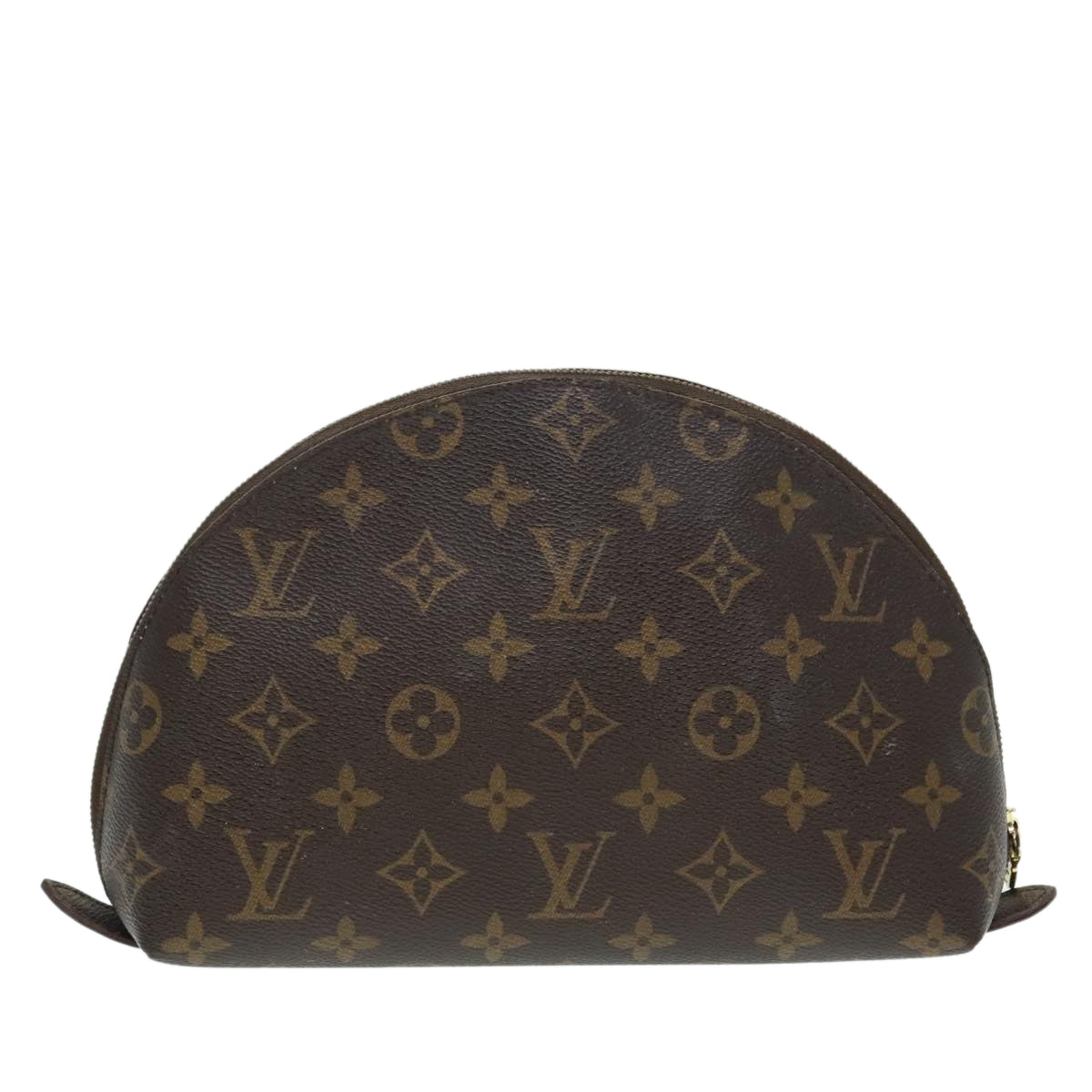 LOUIS VUITTON Monogram Trousse Demi Ronde Cosmetic Pouch M47520 LV Auth 89925