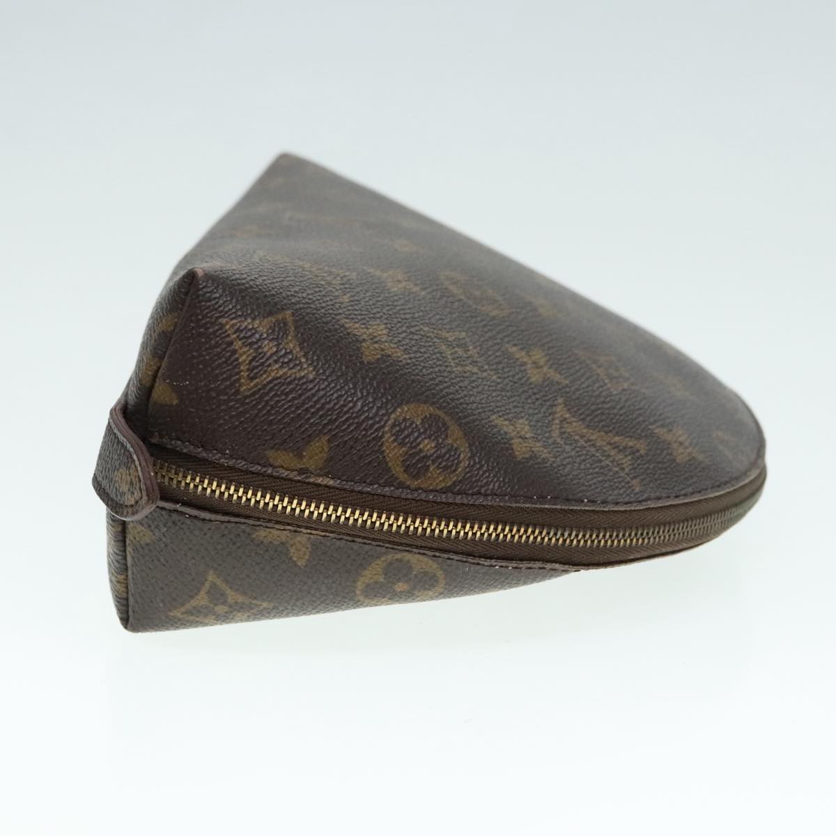 LOUIS VUITTON Monogram Trousse Demi Ronde Cosmetic Pouch M47520 LV Auth 89925