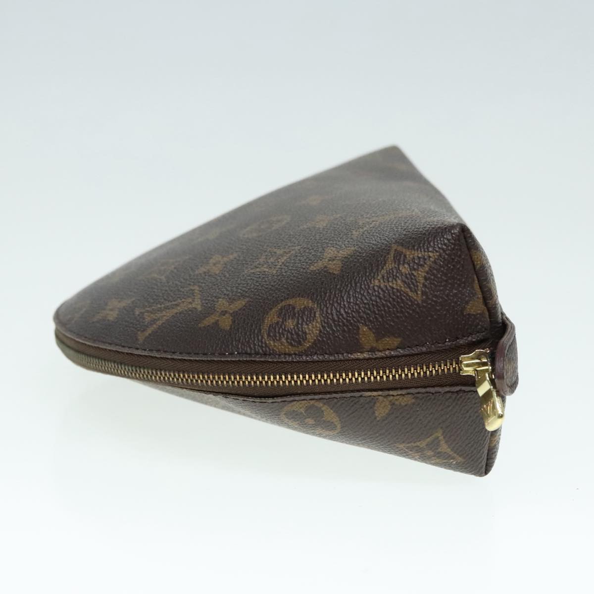 LOUIS VUITTON Monogram Trousse Demi Ronde Cosmetic Pouch M47520 LV Auth 89925