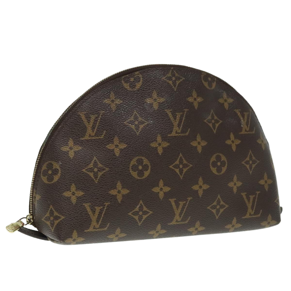 LOUIS VUITTON Monogram Trousse Demi Ronde Cosmetic Pouch M47520 LV Auth 89926