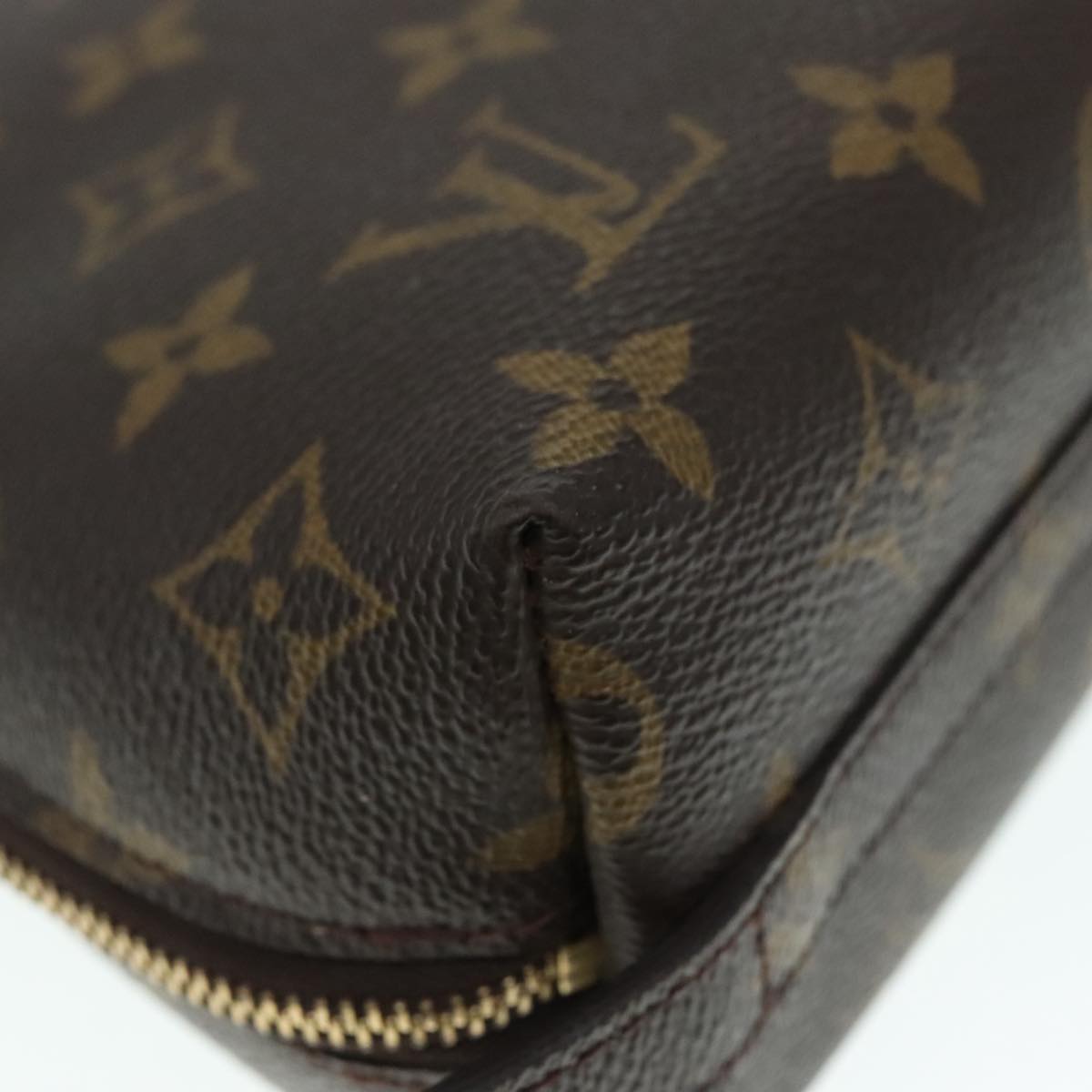 LOUIS VUITTON Monogram Trousse Demi Ronde Cosmetic Pouch M47520 LV Auth 89926