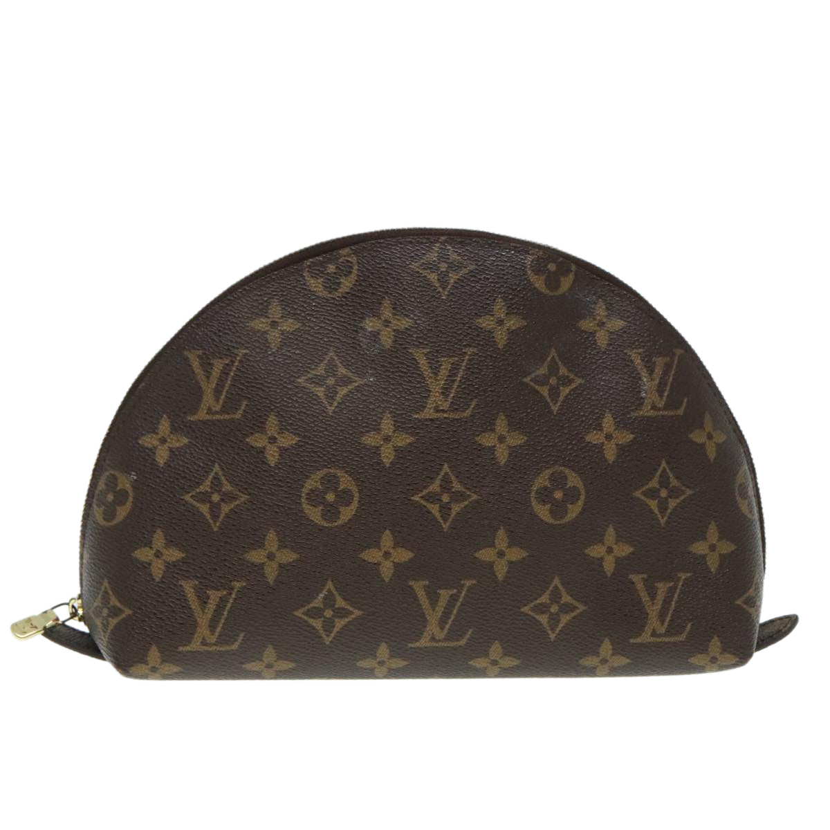 LOUIS VUITTON Monogram Trousse Demi Ronde Cosmetic Pouch M47520 LV Auth 89926