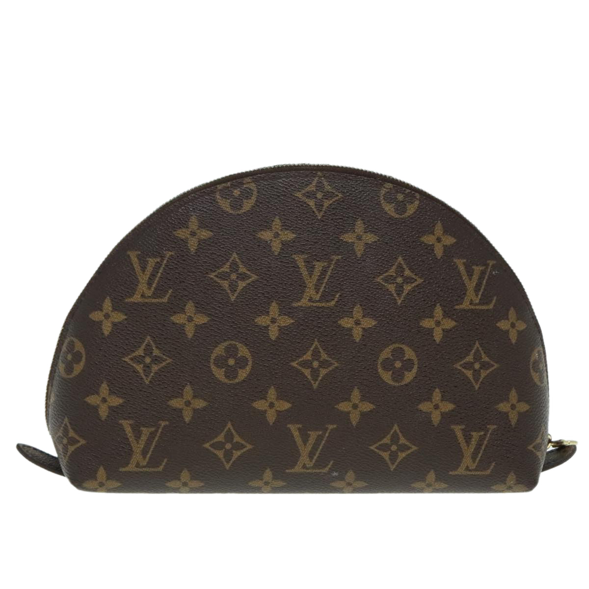 LOUIS VUITTON Monogram Trousse Demi Ronde Cosmetic Pouch M47520 LV Auth 89926