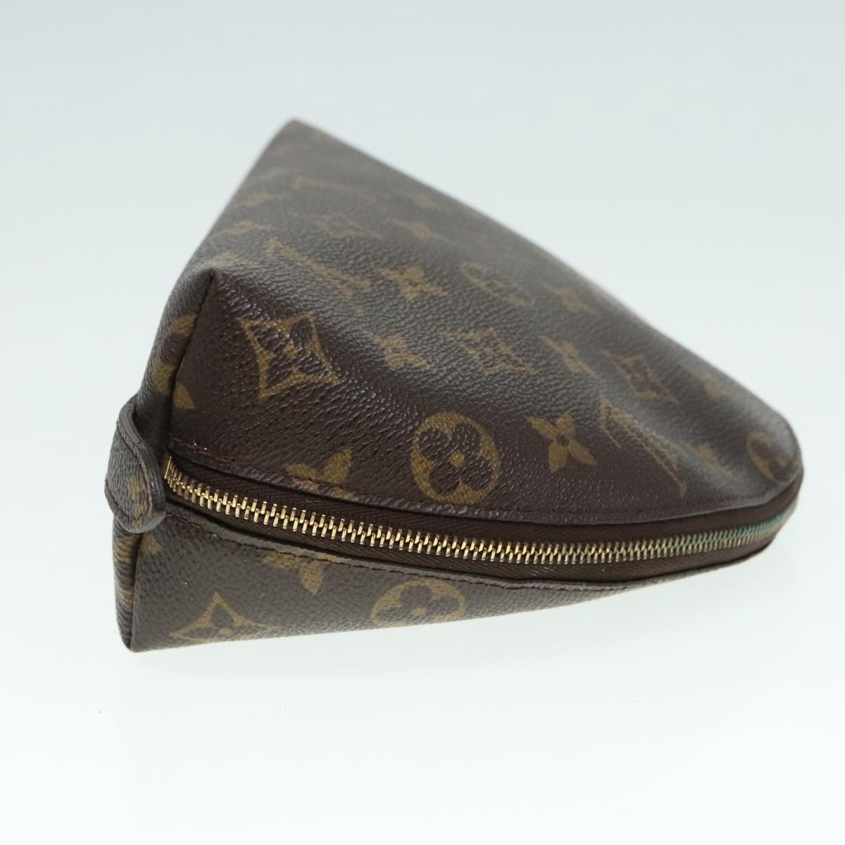 LOUIS VUITTON Monogram Trousse Demi Ronde Cosmetic Pouch M47520 LV Auth 89926