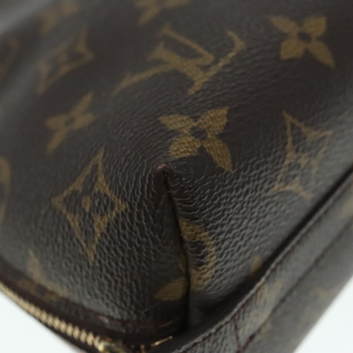 LOUIS VUITTON Monogram Trousse Demi Ronde Cosmetic Pouch M47520 LV Auth 89926