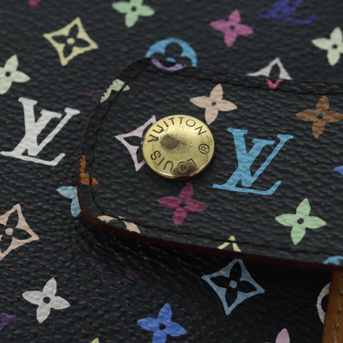 LOUIS VUITTON Multicolor Agenda GM Day Planner Cover Black R20893 LV Auth 89931AV