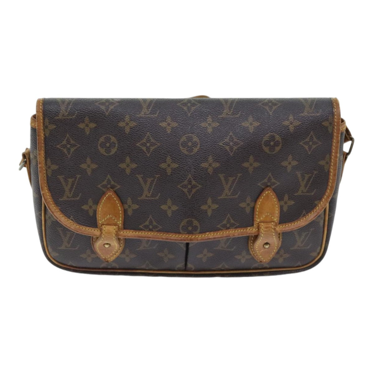 LOUIS VUITTON Monogram Gibeciere MM Shoulder Bag M42247 LV Auth 89955