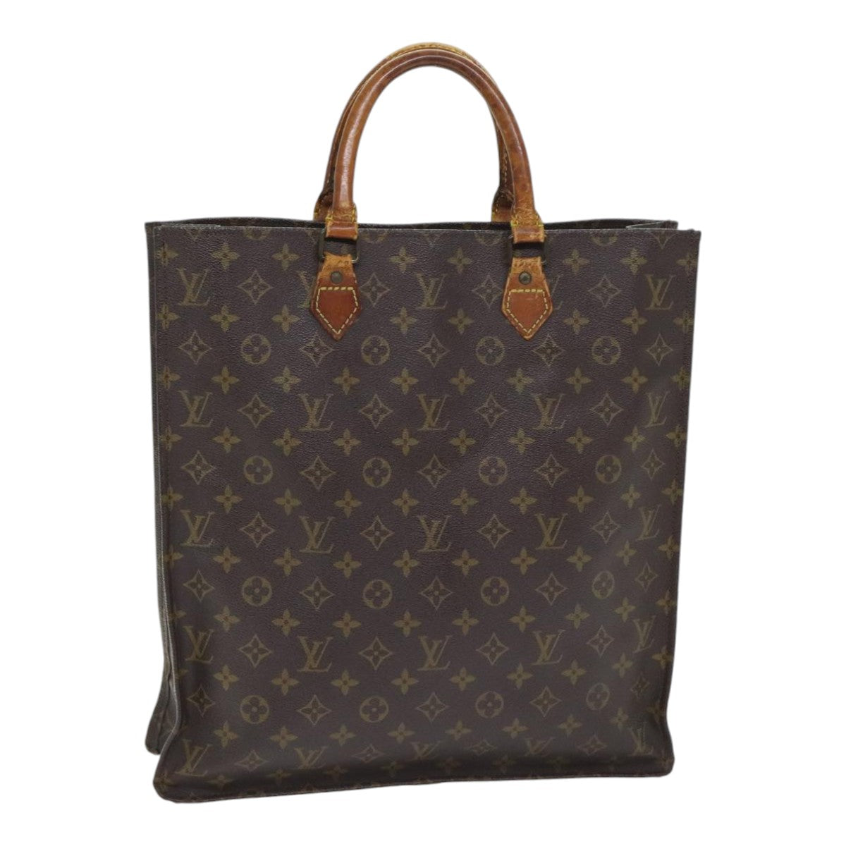 LOUIS VUITTON Monogram Sac Plat Hand Bag M51140 LV Auth 89983