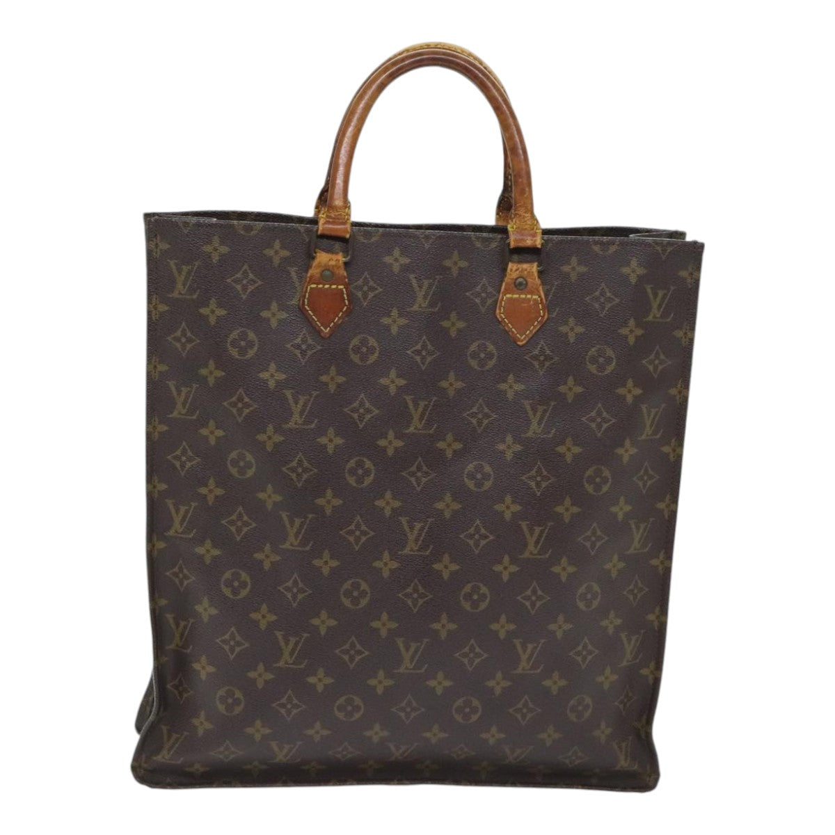 LOUIS VUITTON Monogram Sac Plat Hand Bag M51140 LV Auth 89983