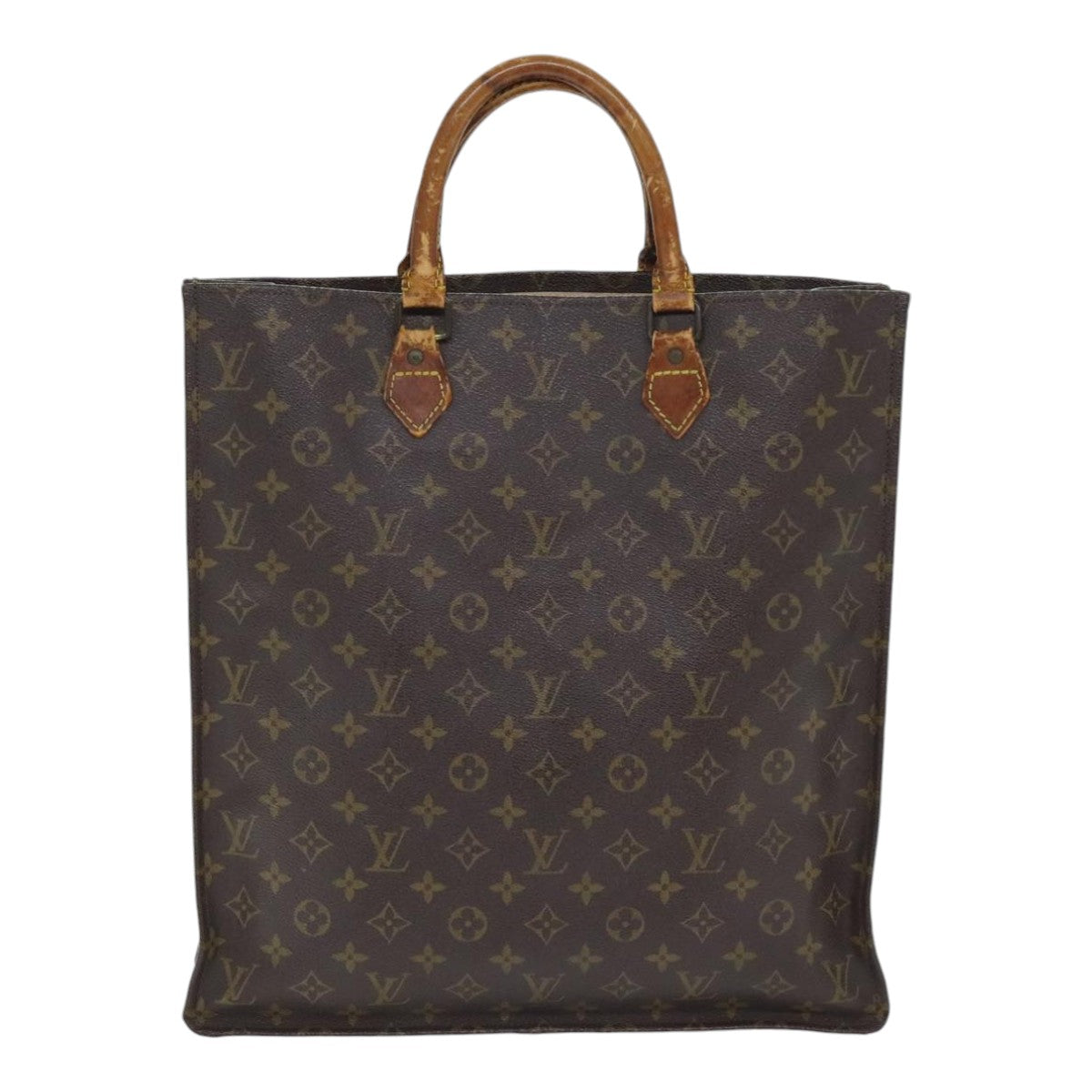 LOUIS VUITTON Monogram Sac Plat Hand Bag M51140 LV Auth 89983