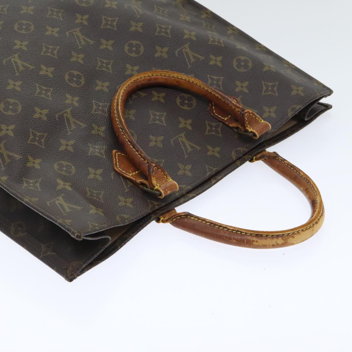 LOUIS VUITTON Monogram Sac Plat Hand Bag M51140 LV Auth 89983