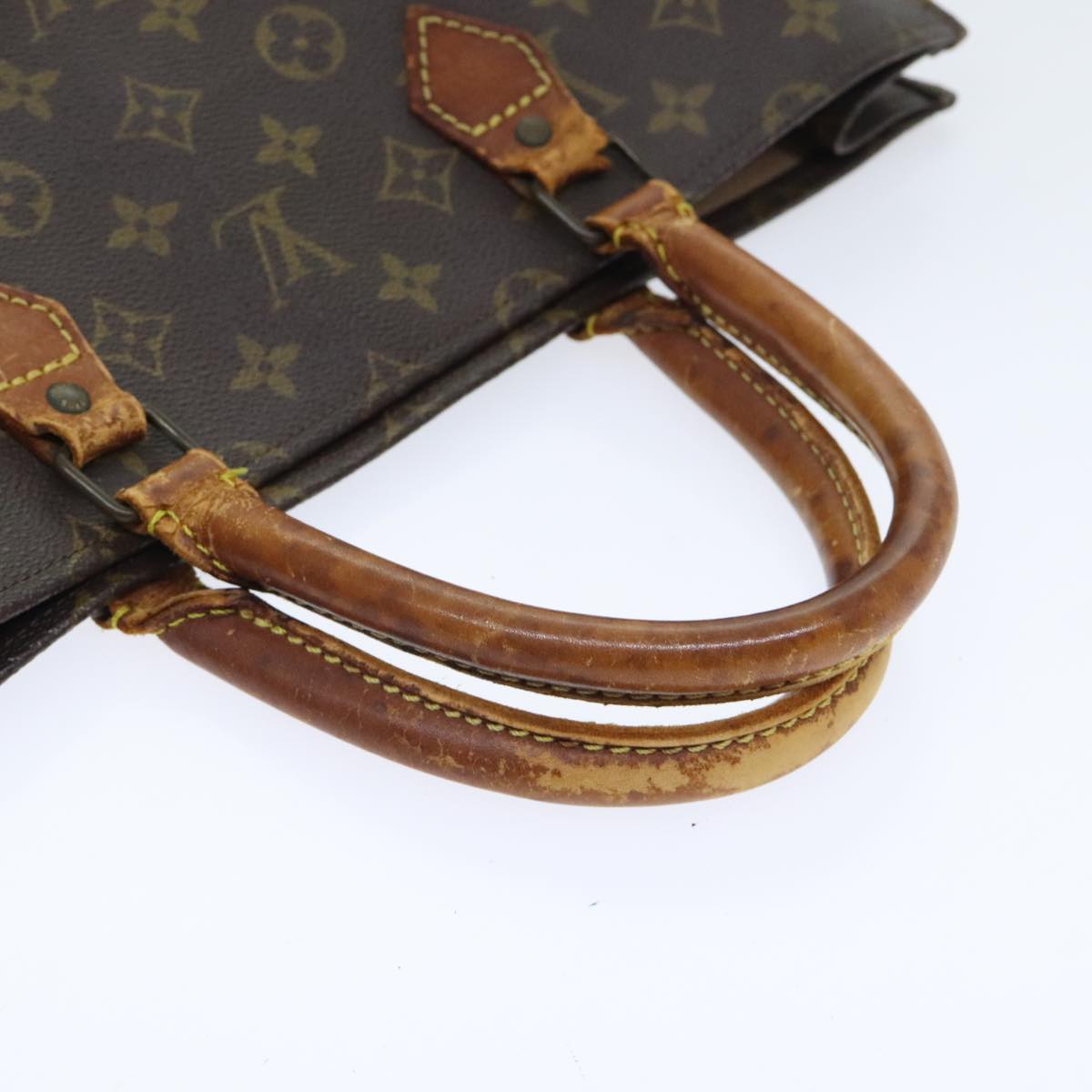 LOUIS VUITTON Monogram Sac Plat Hand Bag M51140 LV Auth 89983