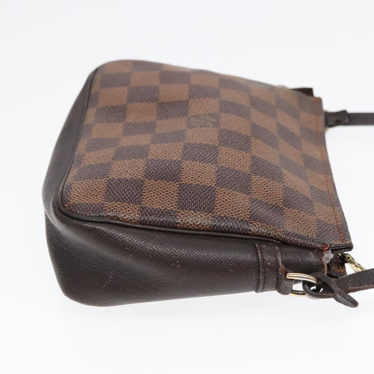 LOUIS VUITTON Damier Ebene Trousse Makeup Pouch N51982 LV Auth 90007