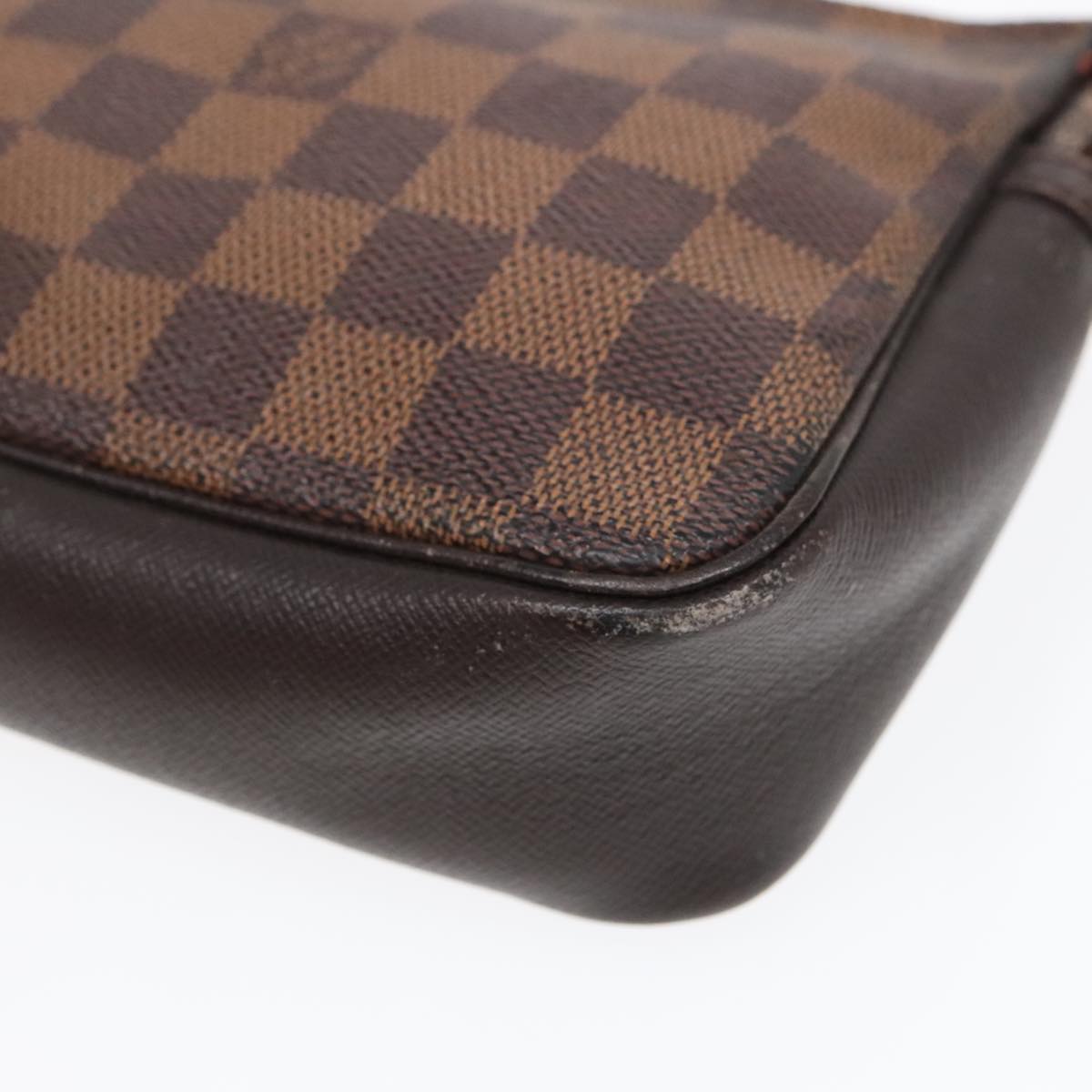 LOUIS VUITTON Damier Ebene Trousse Makeup Pouch N51982 LV Auth 90007