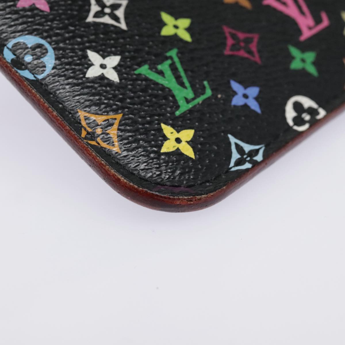 LOUIS VUITTON Monogram Multicolor Pochette Cles NM Purse Black M93735 Auth 90038