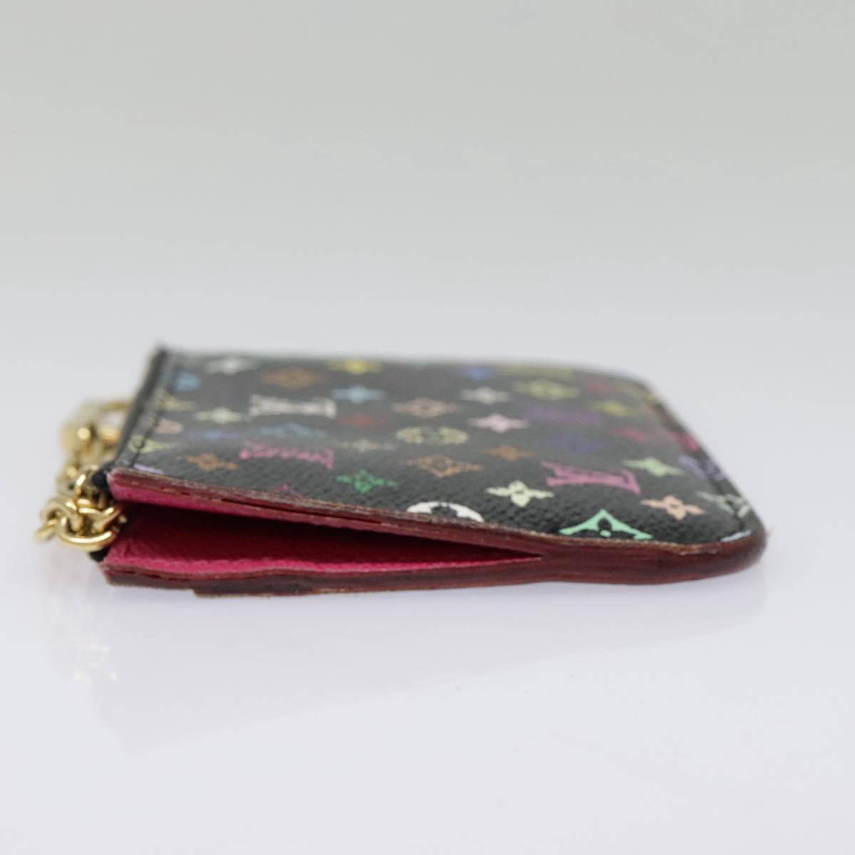 LOUIS VUITTON Monogram Multicolor Pochette Cles NM Purse Black M93735 Auth 90038