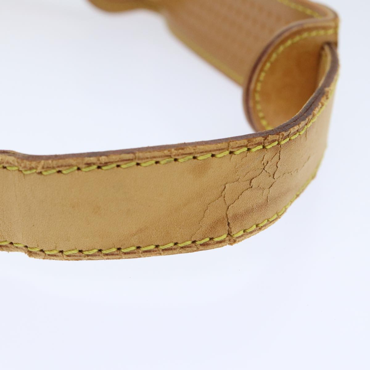 LOUIS VUITTON Adjustable Shoulder Strap Leather 31.5""""""""-38.6"""""""" Beige Auth 90043