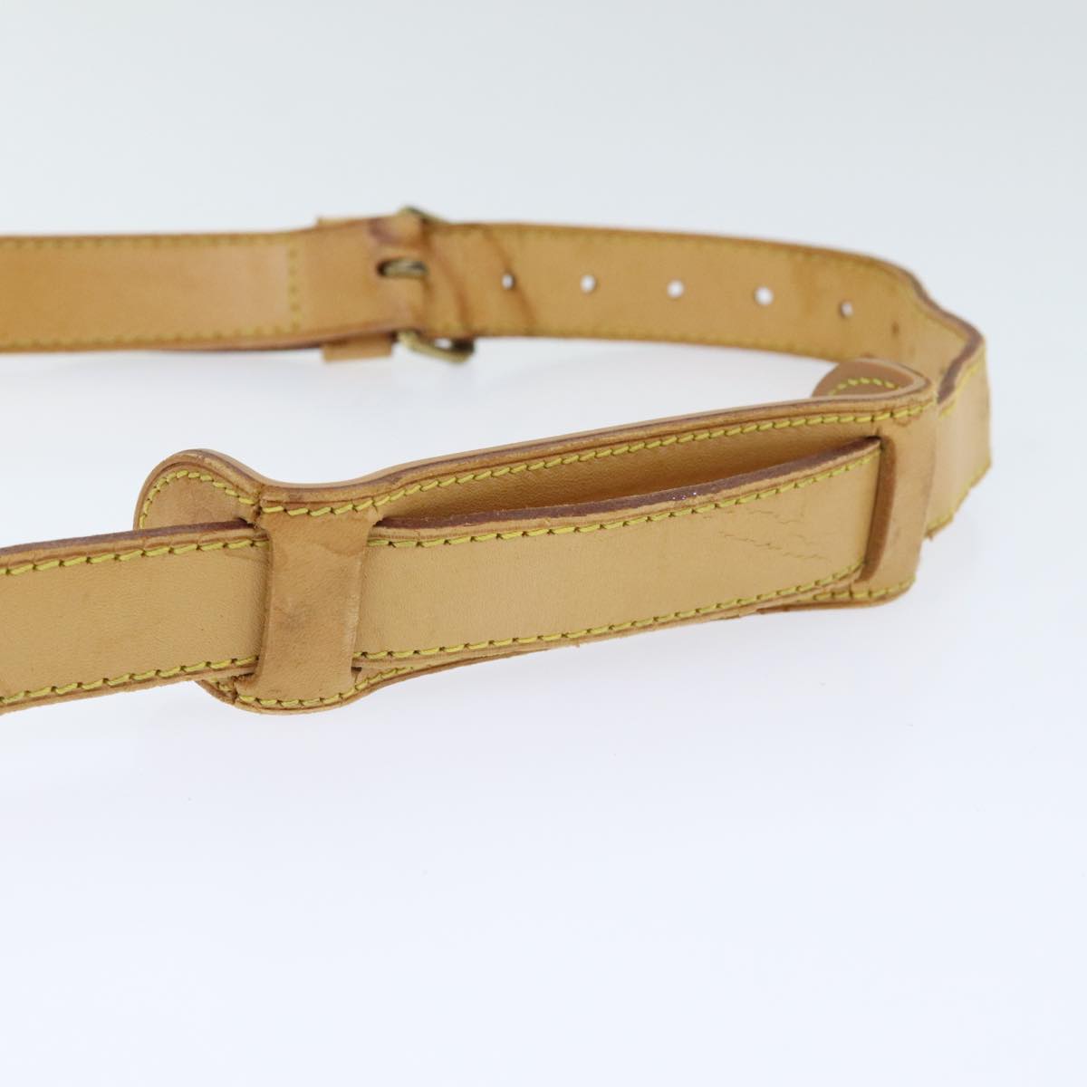 LOUIS VUITTON Adjustable Shoulder Strap Leather 31.5""""""""-38.6"""""""" Beige Auth 90043
