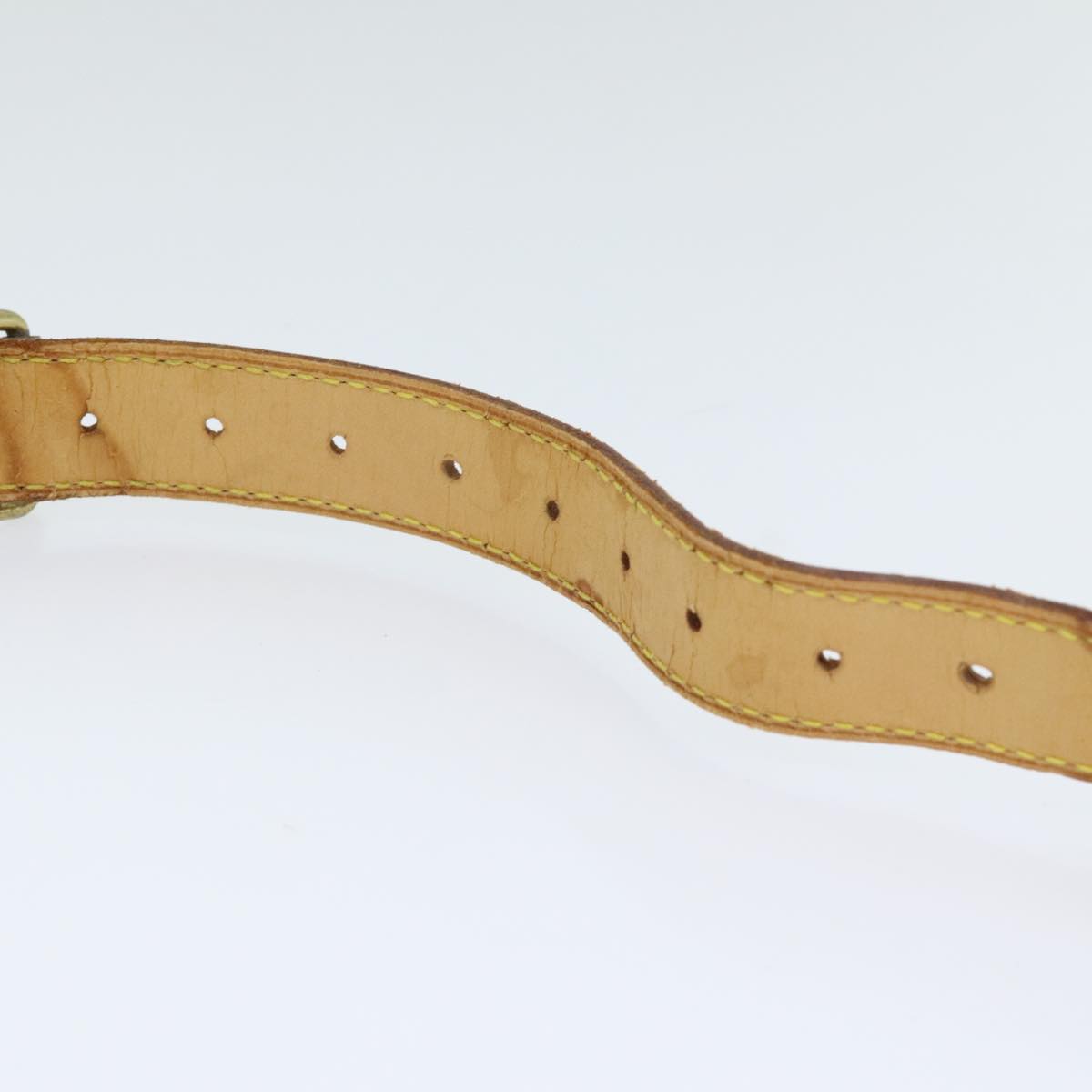 LOUIS VUITTON Adjustable Shoulder Strap Leather 31.5""""""""-38.6"""""""" Beige Auth 90043