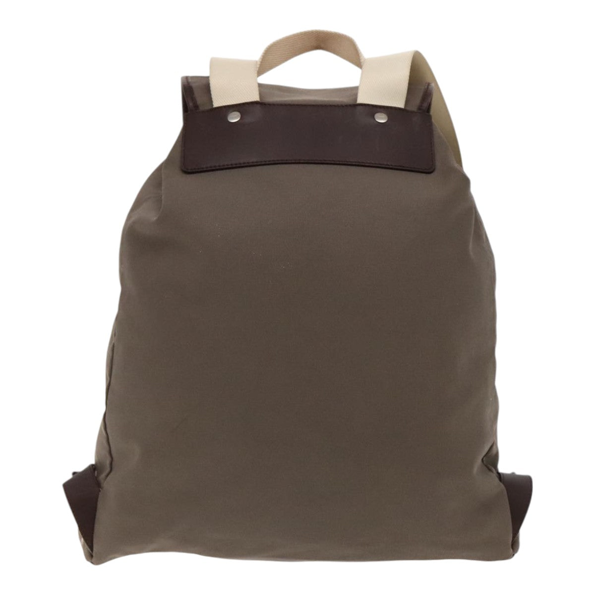 Salvatore Ferragamo Backpack Canvas Brown Silver Auth 90047