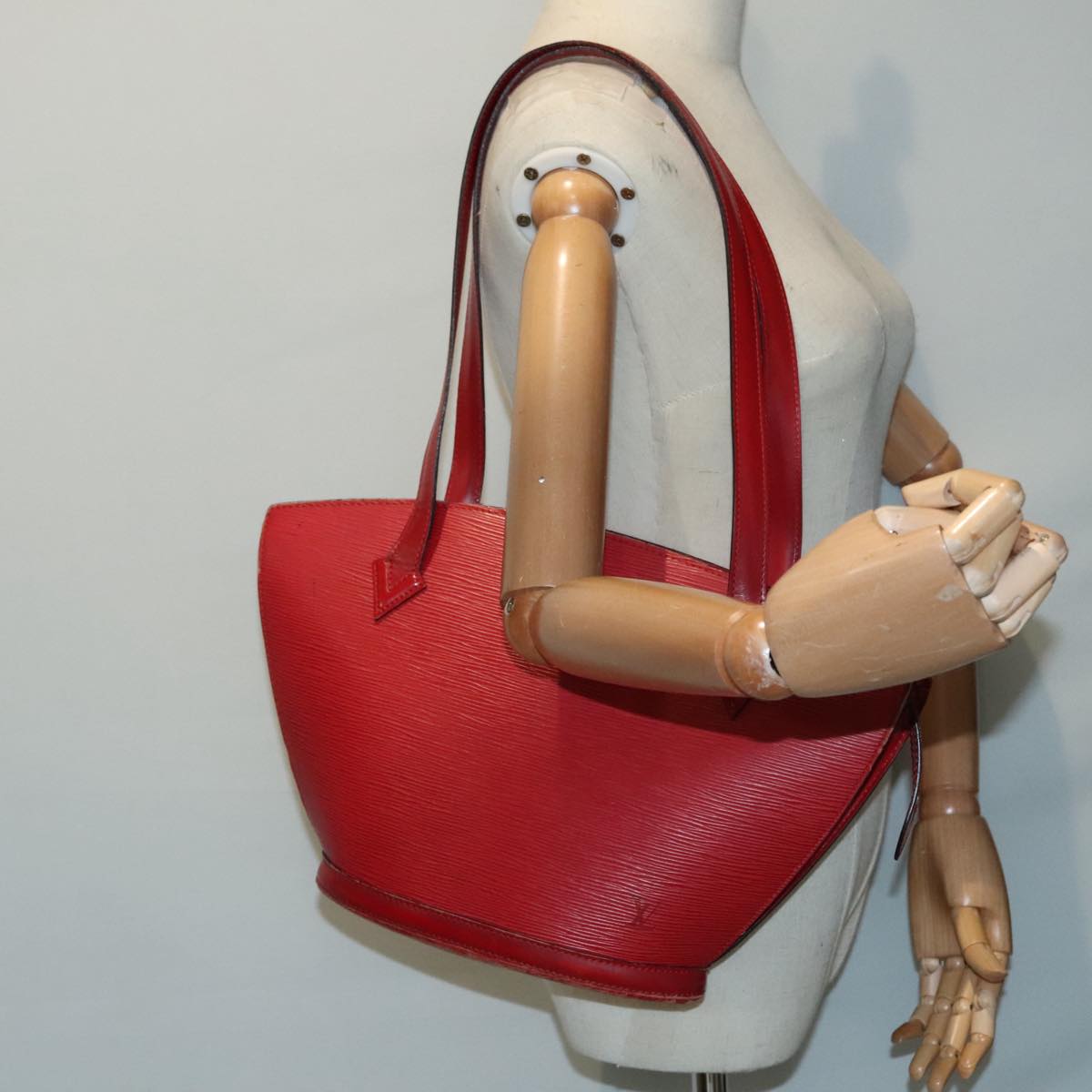 LOUIS VUITTON Epi Saint Jacques Poignees Long Hand Bag Red M52337 LV Auth 90053