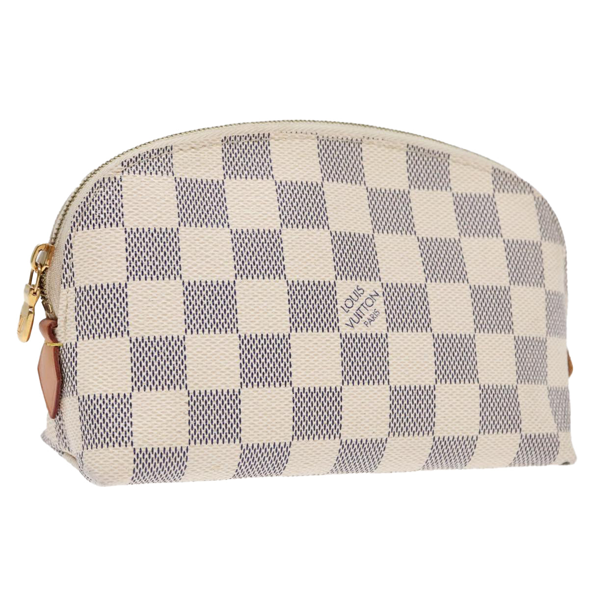 LOUIS VUITTON Damier Azur Pochette Cosmetic PM Pouch N60024 LV Auth 90075