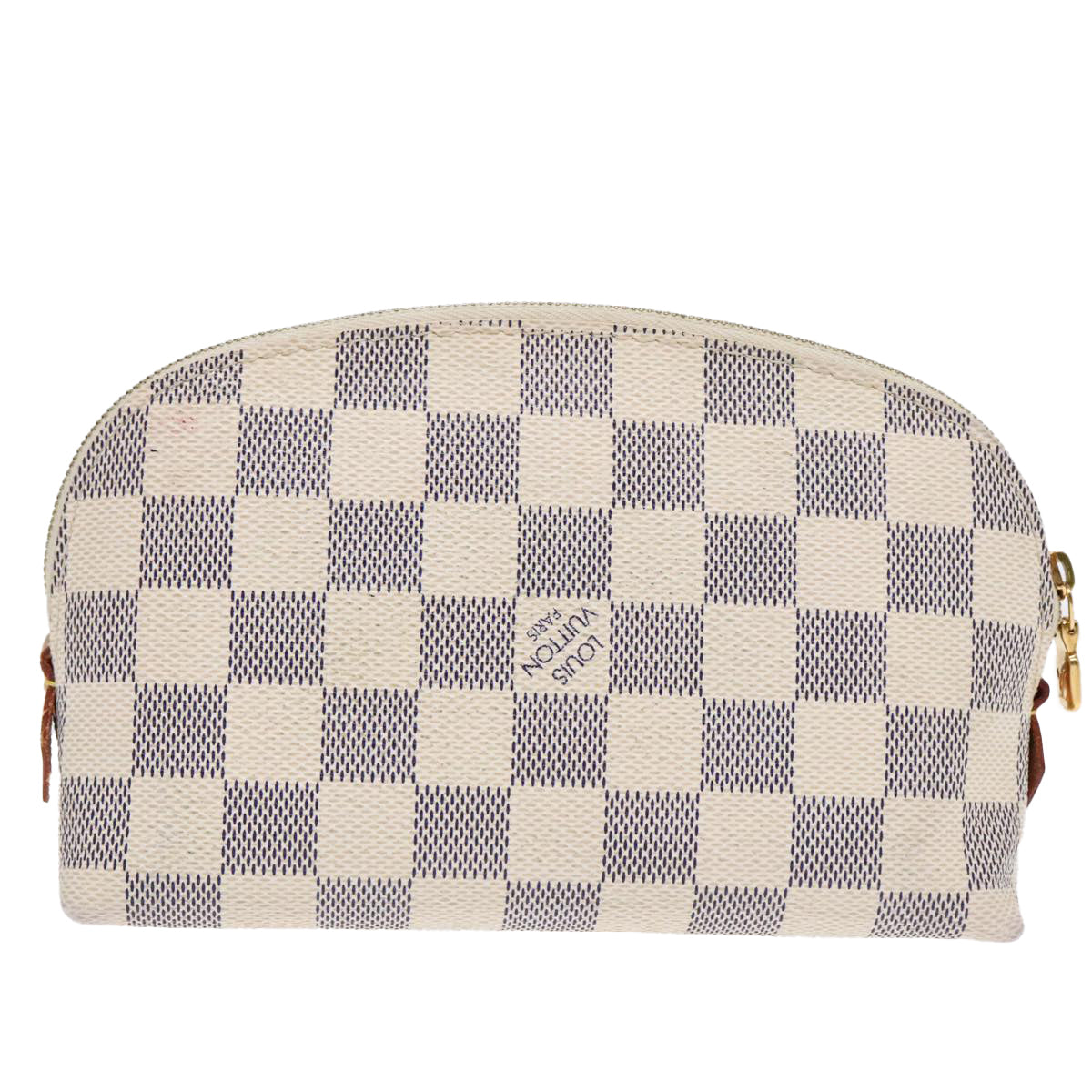 LOUIS VUITTON Damier Azur Pochette Cosmetic PM Pouch N60024 LV Auth 90075