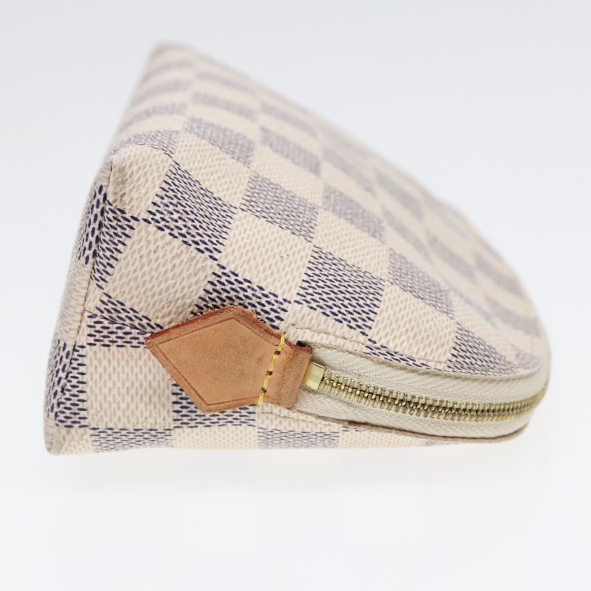 LOUIS VUITTON Damier Azur Pochette Cosmetic PM Pouch N60024 LV Auth 90075