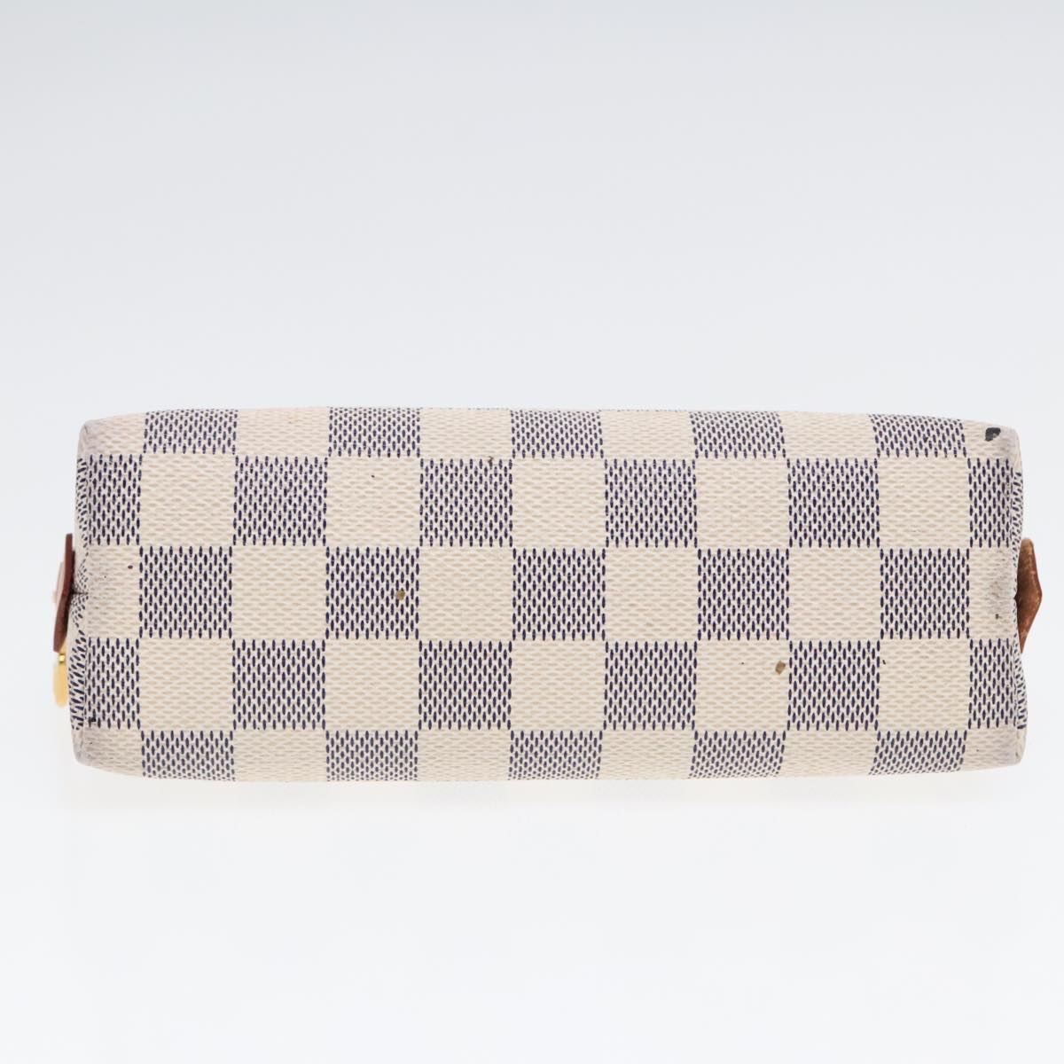 LOUIS VUITTON Damier Azur Pochette Cosmetic PM Pouch N60024 LV Auth 90075