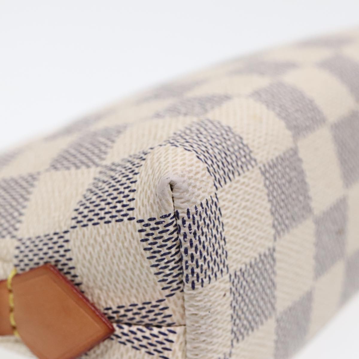 LOUIS VUITTON Damier Azur Pochette Cosmetic PM Pouch N60024 LV Auth 90075