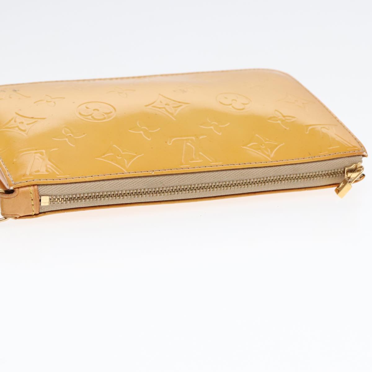 LOUIS VUITTON Monogram Vernis Lexington Accessory Pouch Beige M91010 Auth 90076