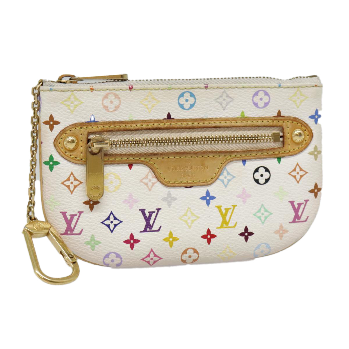 LOUIS VUITTON Monogram Multicolor Pochette MM Pouch White M60028 LV Auth 90087