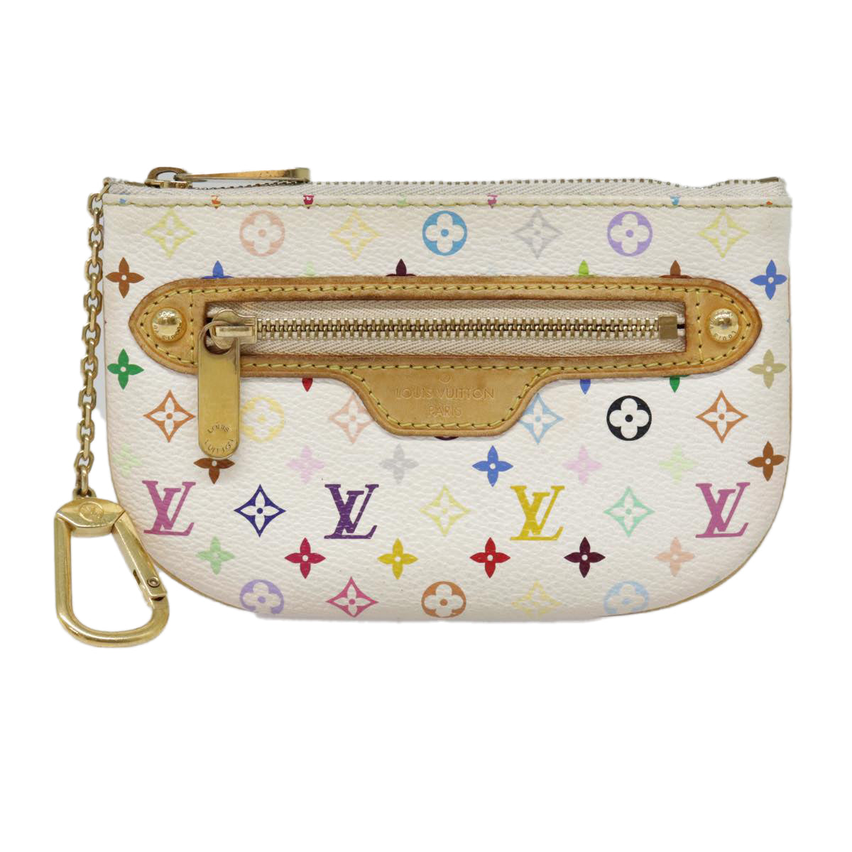 LOUIS VUITTON Monogram Multicolor Pochette MM Pouch White M60028 LV Auth 90087