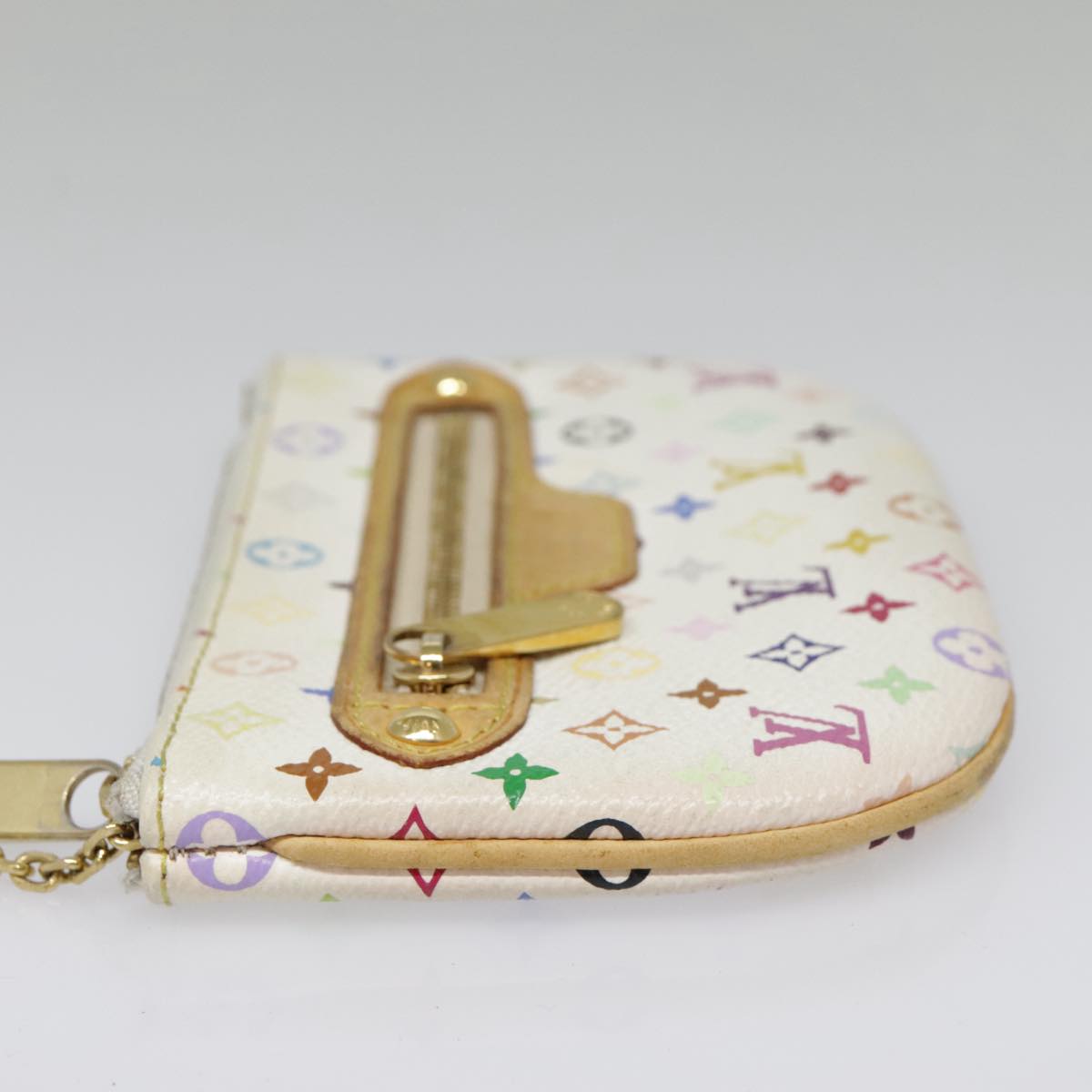 LOUIS VUITTON Monogram Multicolor Pochette MM Pouch White M60028 LV Auth 90087