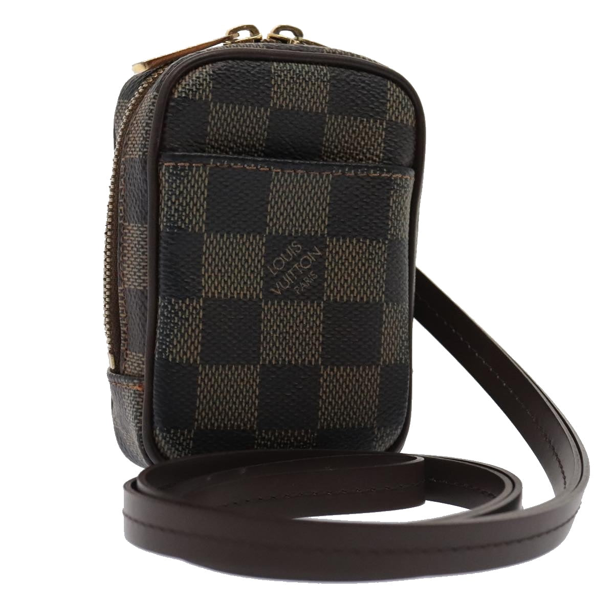 LOUIS VUITTON Damier Ebene Etui Okapi PM Pouch N61738 LV Auth 90165