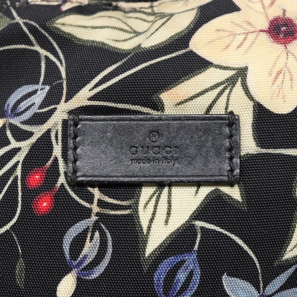 GUCCI Flora Backpack Canvas Black Silver 353476 Auth 90194